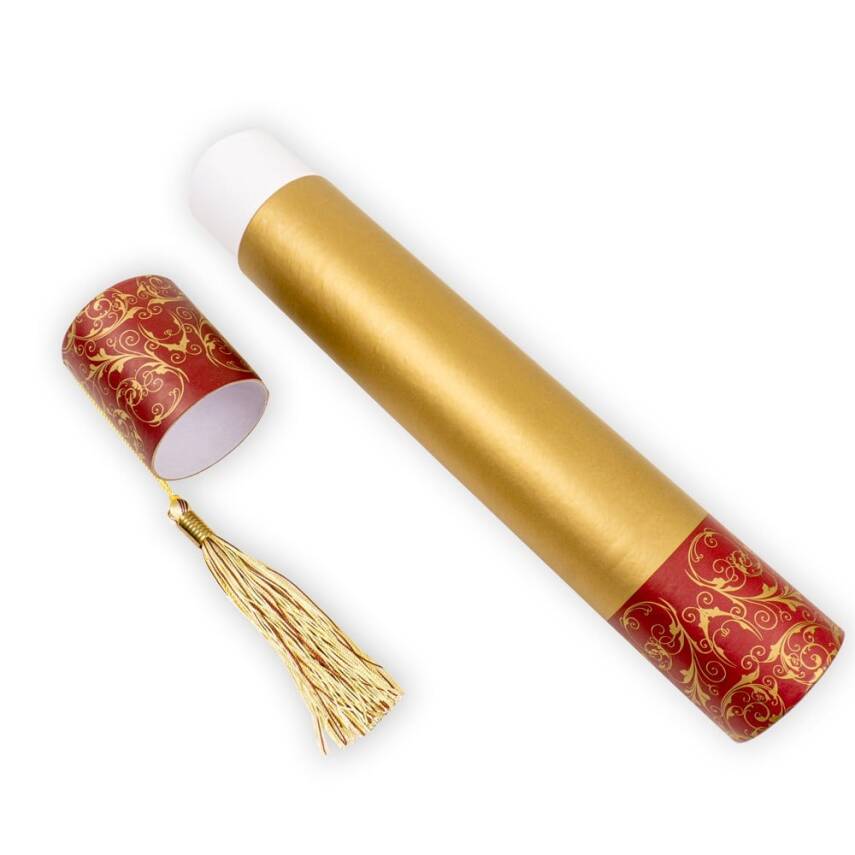 Traditional Cylindrical Calligraphy Pen Case (Patterned) - 3