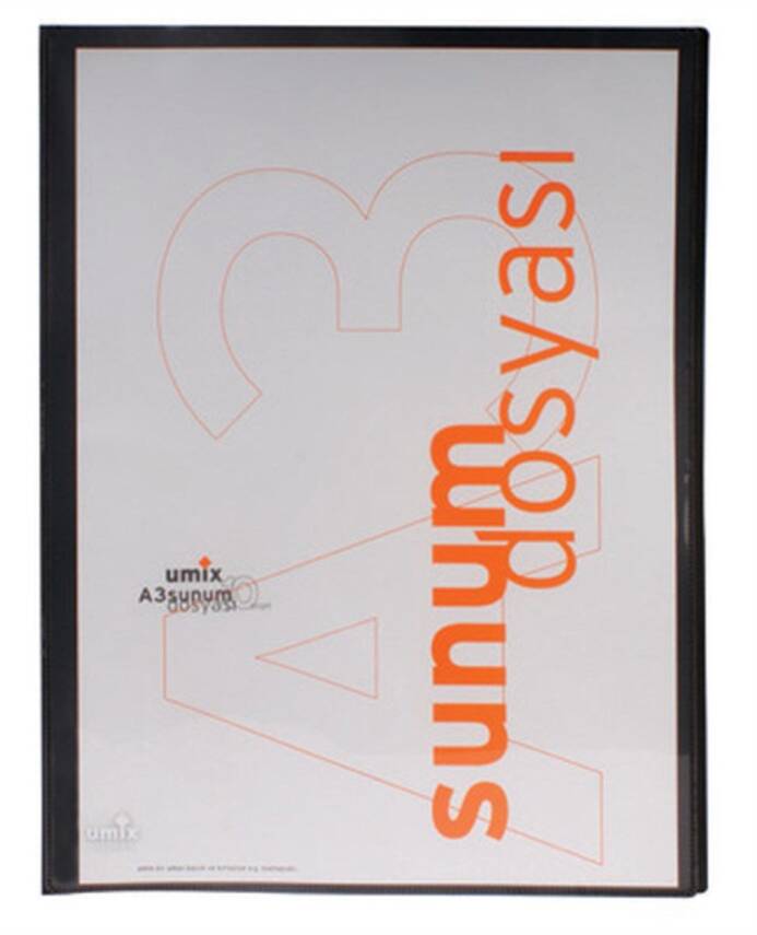 Umix A3 Presentation Folder Black 10 Bags - 1