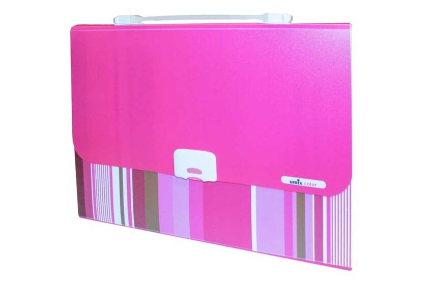 Umix Neon Gusseted File A4 Pink - 1