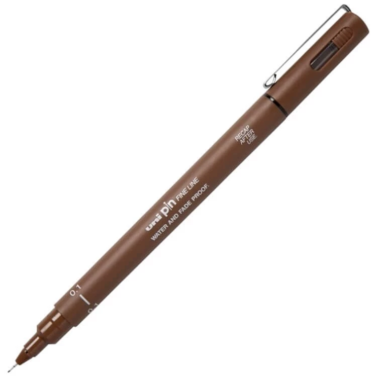 Uni-Ball Pin Fine Line Technical Drawing Pen 0.1 mm Sepia - 1