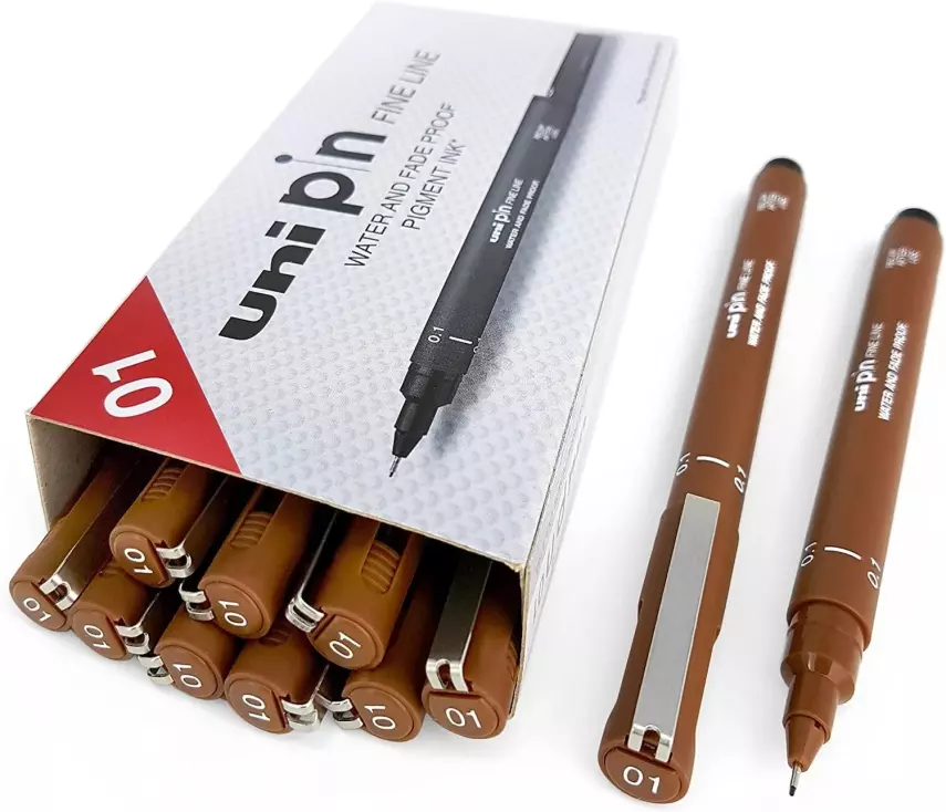 Uni-Ball Pin Fine Line Technical Drawing Pen 0.1 mm Sepia - 2