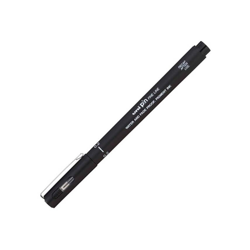 Uni-Ball Pin Fine Line Technical Drawing Pen 0.2 mm Black - 1