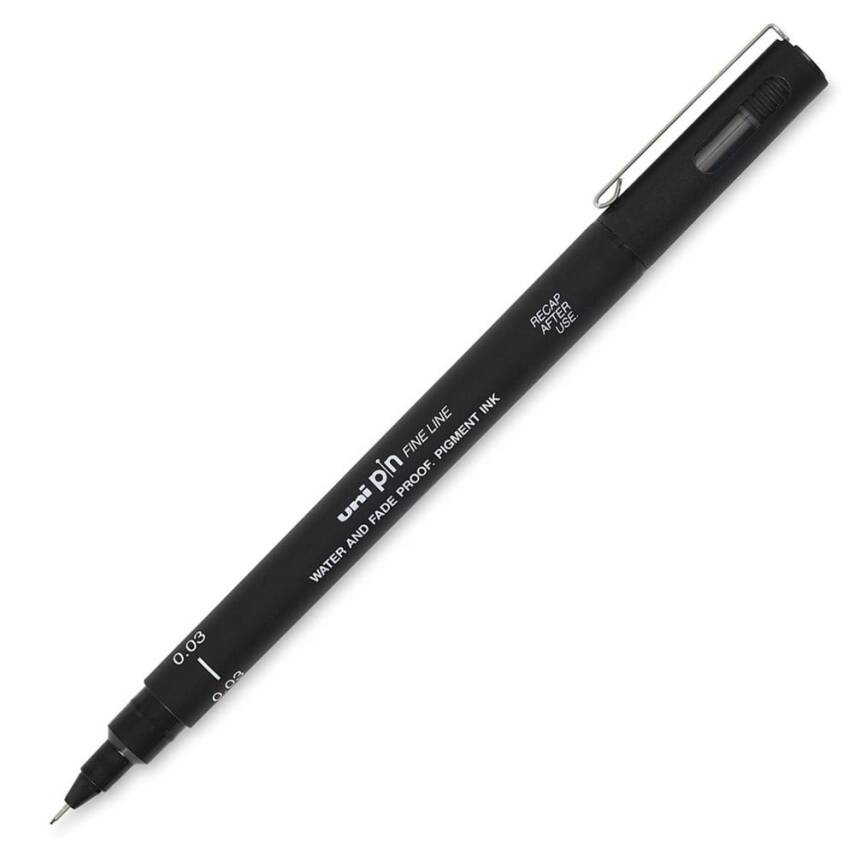 Uni-Ball Pin Fine Line Teknik Çizim Kalemi 0.03 mm Siyah - 1