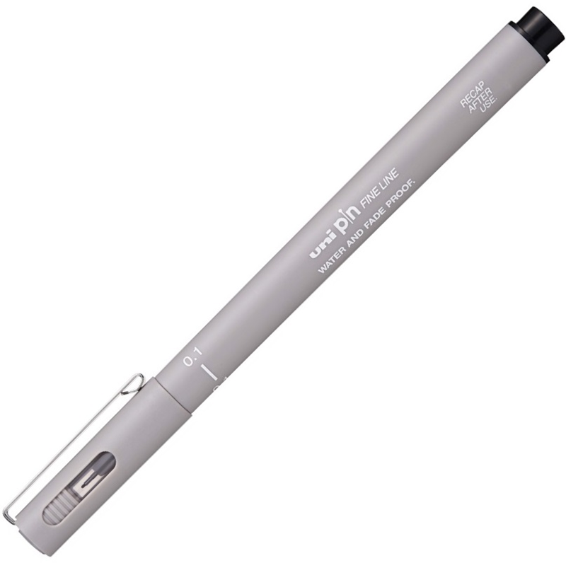 Uni-Ball Pin Fine Line Teknik Çizim Kalemi 0.1 mm Açık Gri - 2