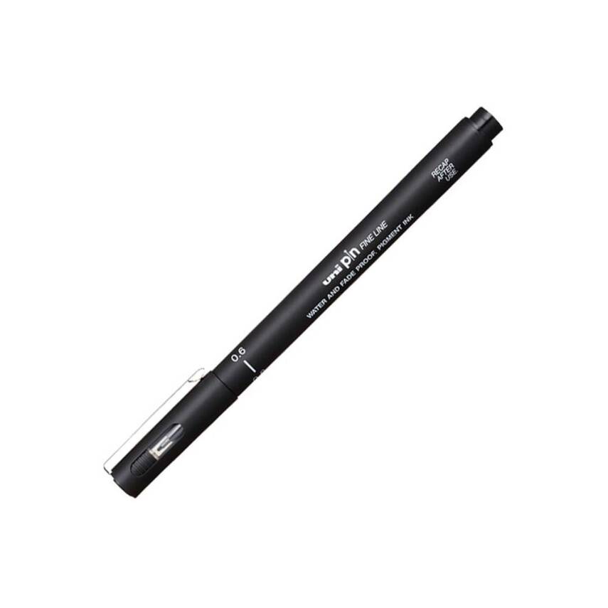 Uni-Ball Pin Fine Line Teknik Çizim Kalemi 0.6 mm Siyah - 1