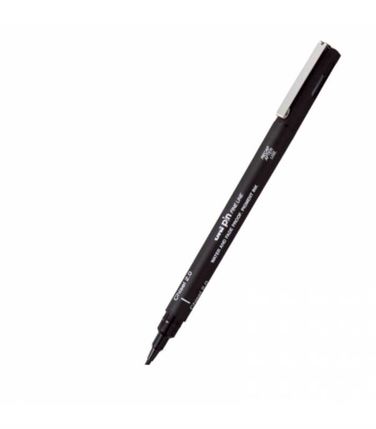 Uni-Ball Uni Pin Chisel 2.0 CS2-200 Siyah - 1