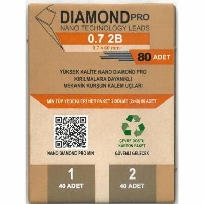 Uni Min Nano Diamond 2B 0.7 mm 80'li NDP-07-80