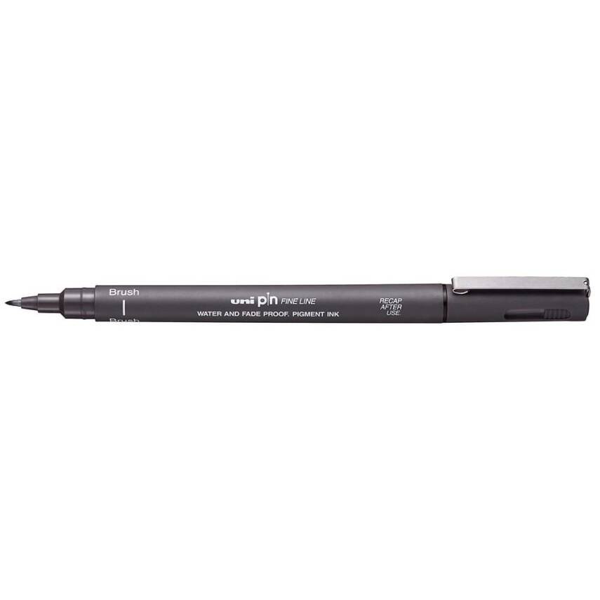 Uni Pin BR-200 Brush Tip Pen Dark Gray - 1