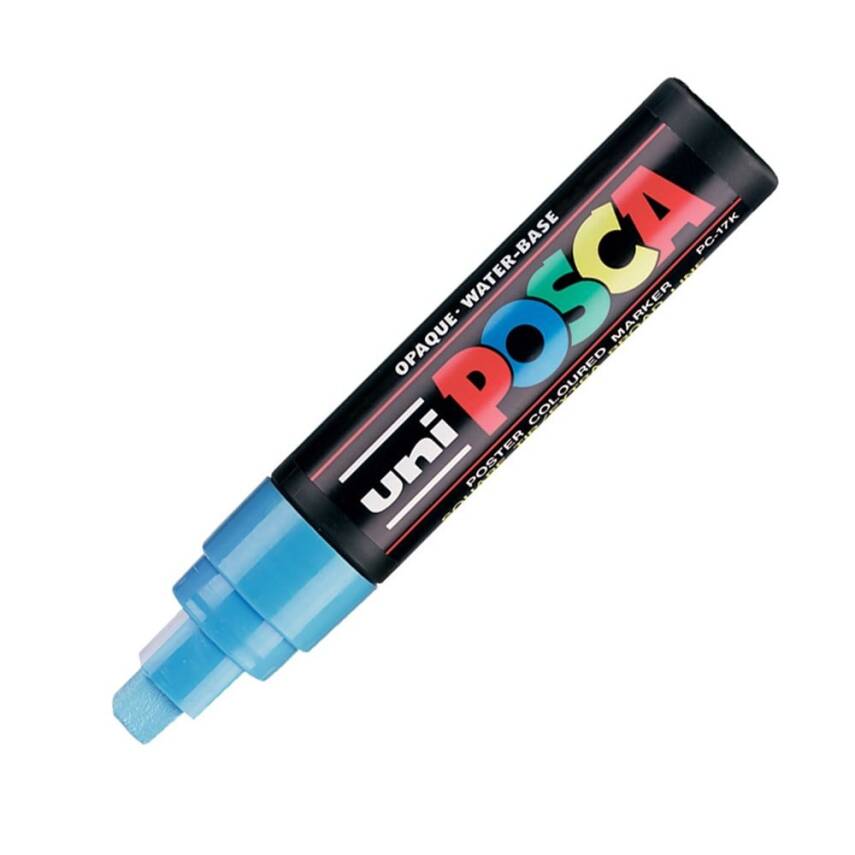 Uni Posca Pc-17K Acrylic Marker 15 mm Chisel Tip Light Blue - 1