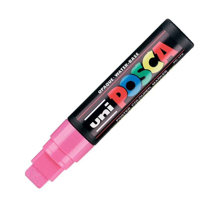 Uni Posca Pc-17K Boyama Markörü 15 mm Kesik Uç Pembe - 1