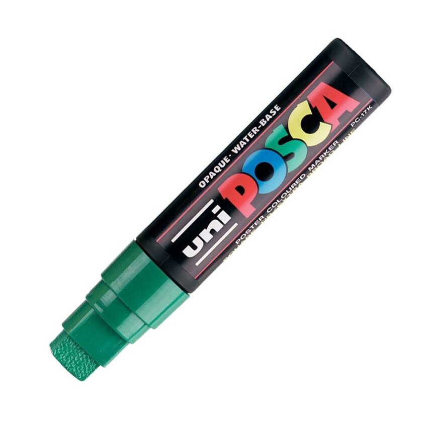 Uni Posca Pc-17K Boyama Markörü 15 mm Kesik Uç Yeşil - 1