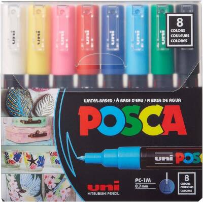 Uni Posca PC-1M 0.7 mm 8-Piece Primary Colors - 1