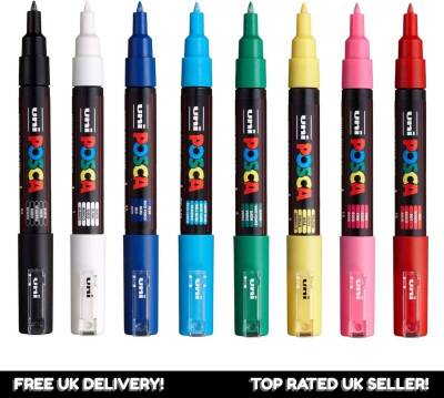 Uni Posca PC-1M 0.7 mm 8-Piece Primary Colors - 2