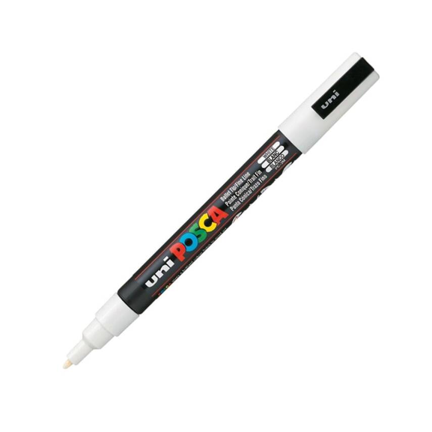 Uni Posca Pc-3M Acrylic Marker 0.9-1.3 mm White - 1