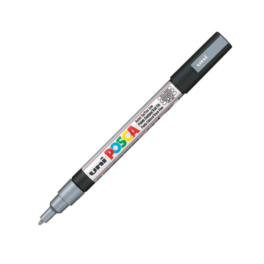 Uni Posca Pc-3M Boyama Markörü 0.9-1.3 mm Gümüş - 1