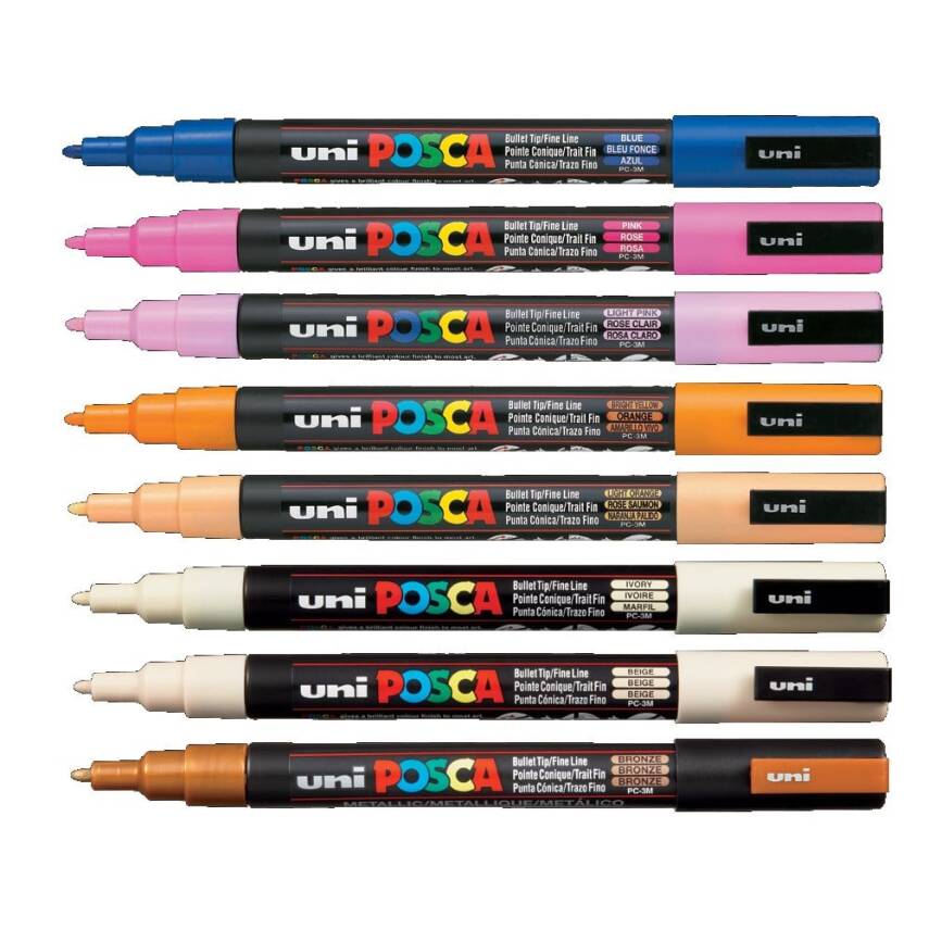 Uni Posca PC-3M Set 7+1 Earth Colors - 1
