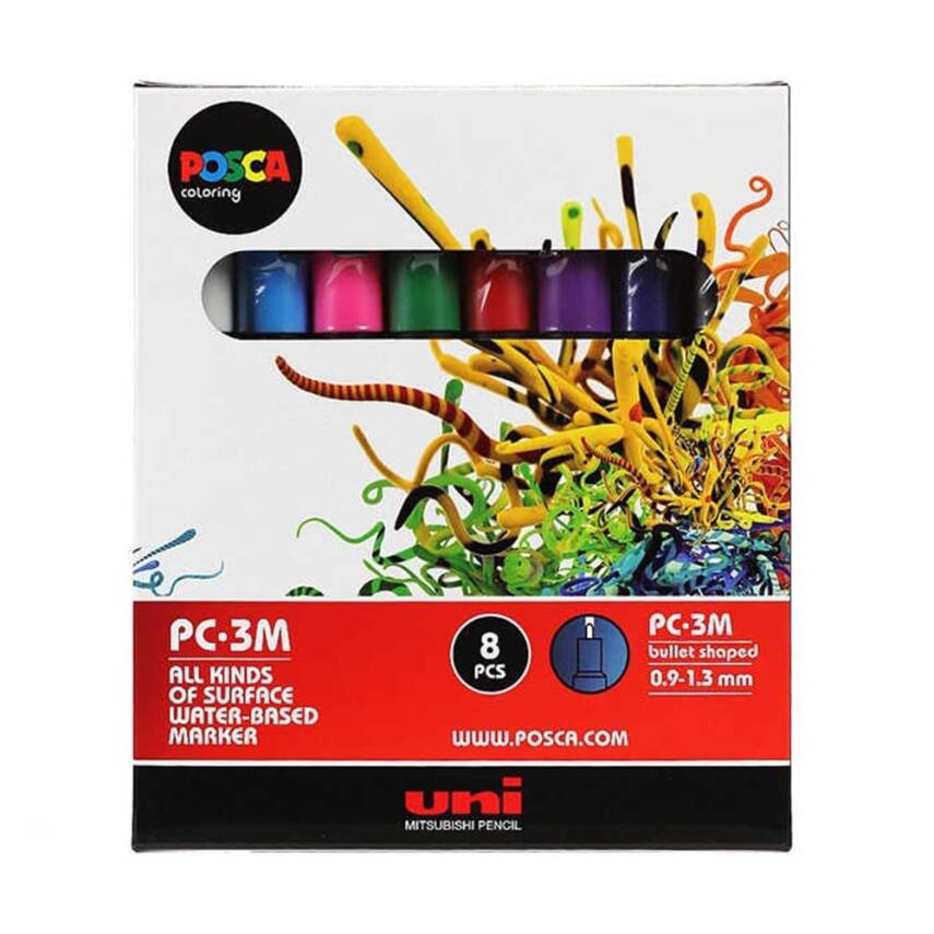 Uni Posca PC-3M Set 7+1 Main Colors - 1