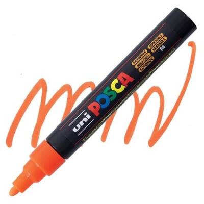 Uni Posca Pc-5M Acrylic Marker 1.8-2.5 mm Fluorescent Orange