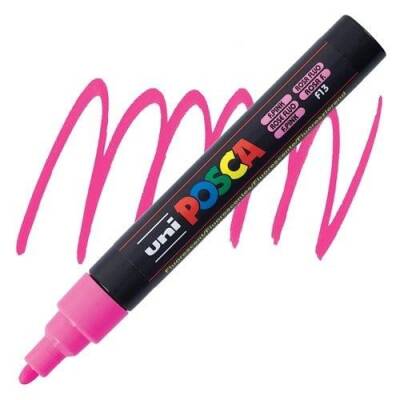 Uni Posca Pc-5M Acrylic Marker 1.8-2.5 mm Fluorescent Pink