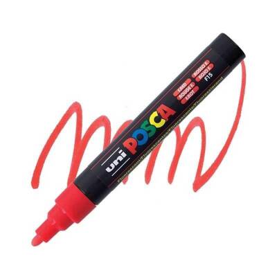Uni Posca Pc-5M Acrylic Marker 1.8-2.5 mm Fluorescent Red