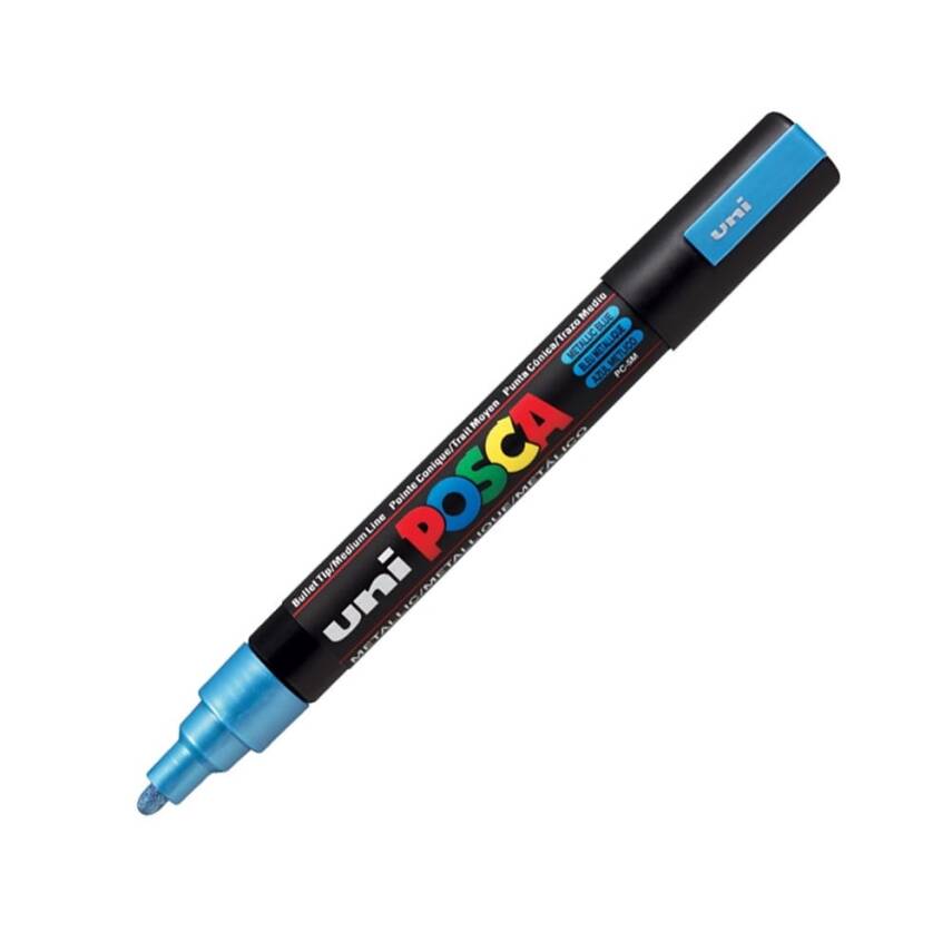 Uni Posca Pc-5M Acrylic Marker 1.8-2.5 mm Metallic Blue - 1