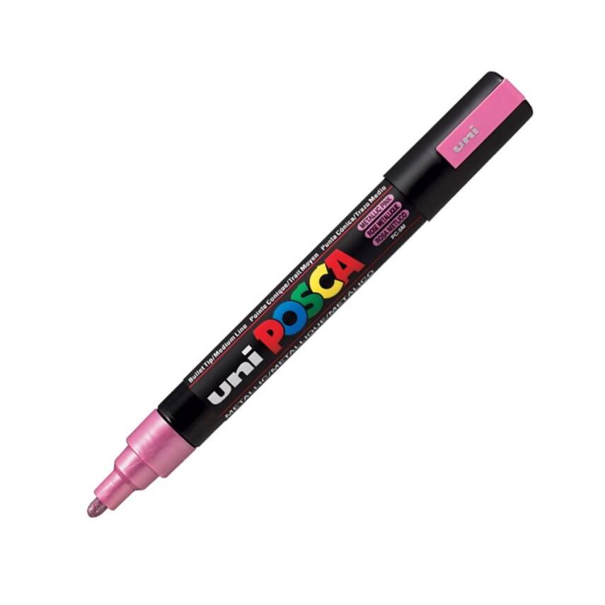 Uni Posca Pc-5M Acrylic Marker 1.8-2.5 mm Metallic Pink - 1