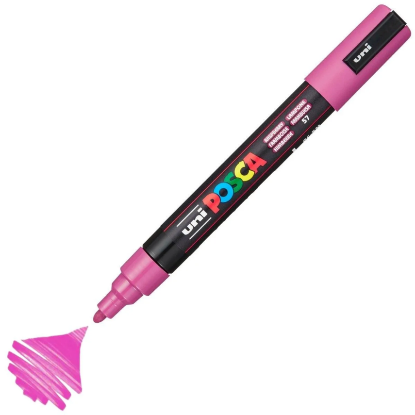 Uni Posca Pc-5M Acrylic Marker 1.8-2.5 mm Raspberry - 2