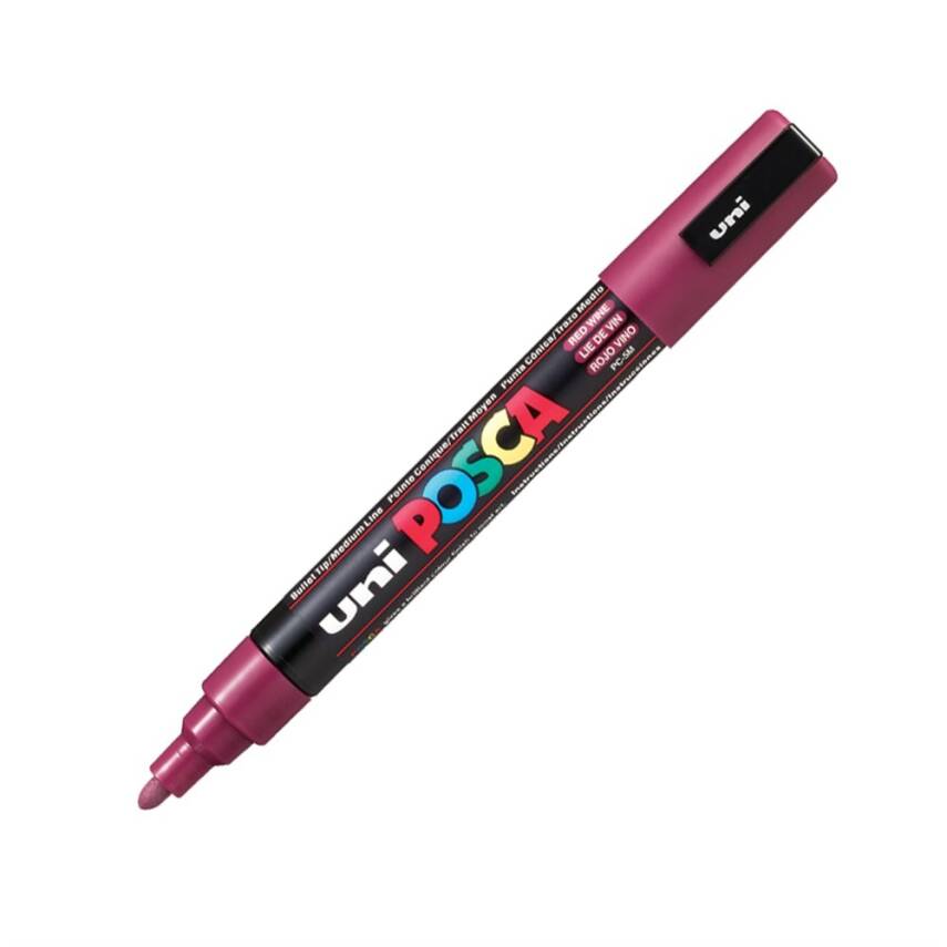Uni Posca Pc-5M Acrylic Marker 1.8-2.5 mm Wine Red - 1
