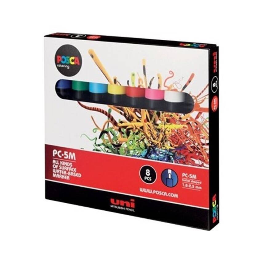 Uni Posca PC-5M Set 7+1 Main Colors - 1