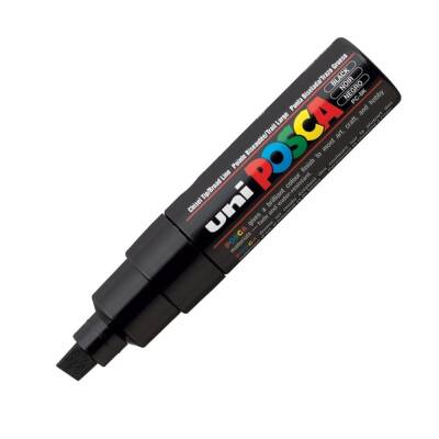 Uni Posca Pc-8K Acrylic Marker 8 mm Chisel Tip Black