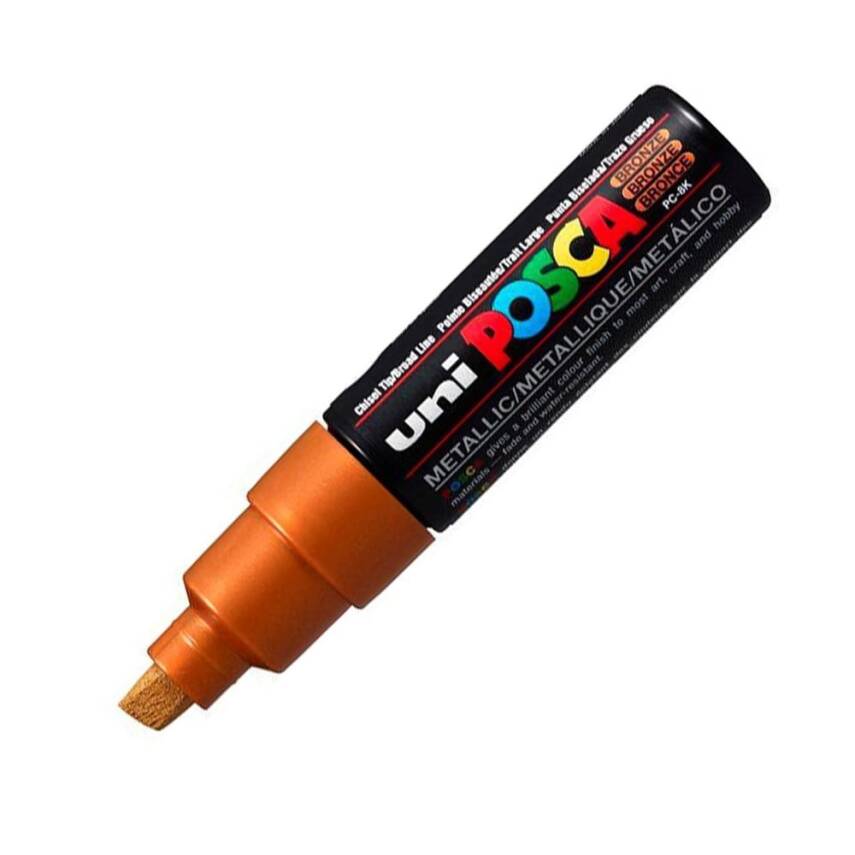 Uni Posca Pc-8K Acrylic Marker 8 mm Chisel Tip Bronze - 1