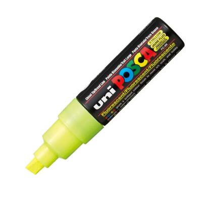 Uni Posca Pc-8K Acrylic Marker 8 mm Chisel Tip Fluorescent Yellow