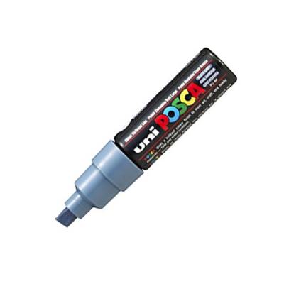 Uni Posca Pc-8K Acrylic Marker 8 mm Chisel Tip Lead Gray