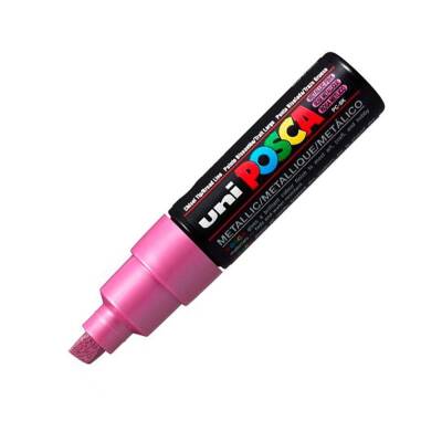 Uni Posca Pc-8K Acrylic Marker 8 mm Chisel Tip Metallic Pink