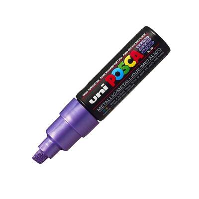 Uni Posca Pc-8K Acrylic Marker 8 mm Chisel Tip Metallic Purple