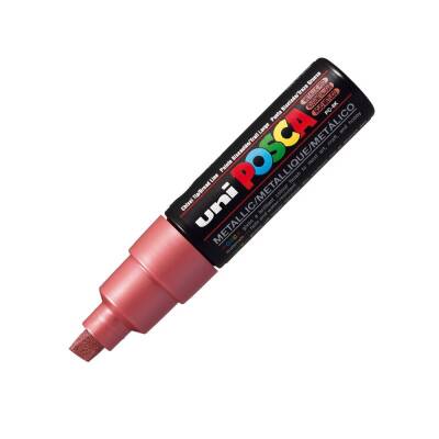 Uni Posca Pc-8K Acrylic Marker 8 mm Chisel Tip Metallic Red