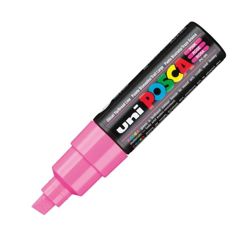 Uni Posca Pc-8K Acrylic Marker 8 mm Chisel Tip Pink - 1