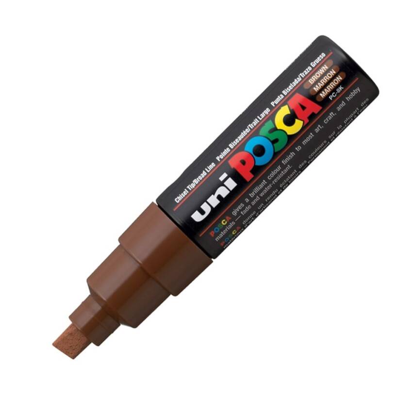 Uni Posca Pc-8K Boyama Markörü 8 mm Kesik Uç Kahverengi - 1