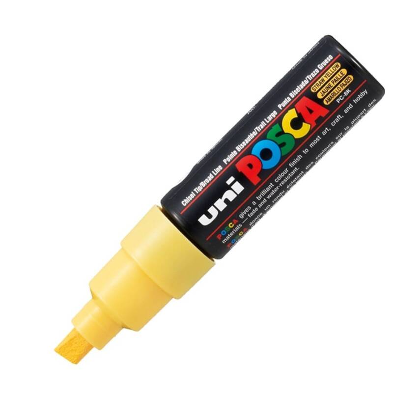 Uni Posca Pc-8K Boyama Markörü 8 mm Kesik Uç Parlak Sarı - 1