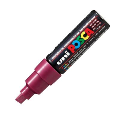 Uni Posca Pc-8K Boyama Markörü 8 mm Kesik Uç Şarapkırmızı