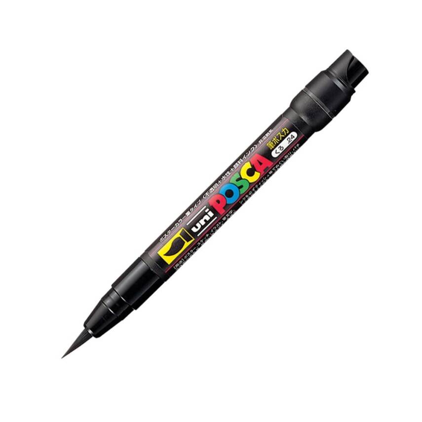 Uni Posca Pcf-350 Brush Tip Painting Marker 1-10 mm Black - 1