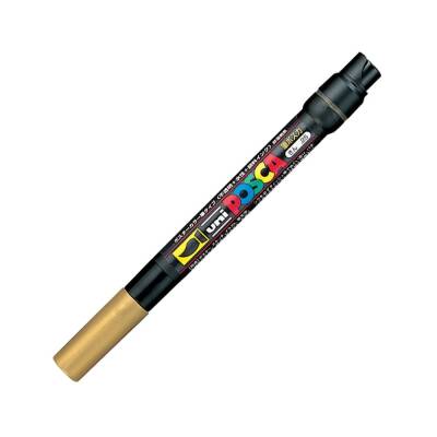 Uni Posca Pcf-350 Fırça Uçlu Boyama Markörü 1-10 mm Altın