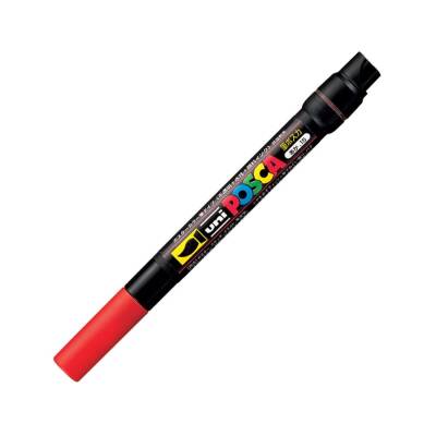 Uni Posca Pcf-350 Fırça Uçlu Boyama Markörü 1-10 mm Kırmızı