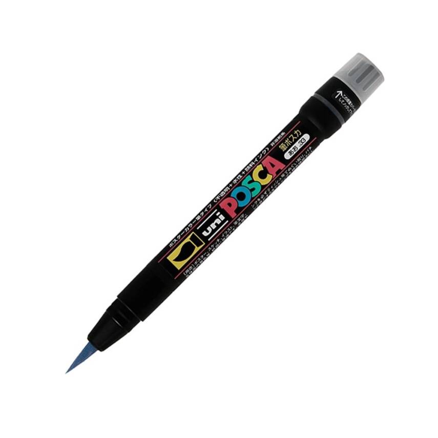 Uni Posca Pcf-350 Fırça Uçlu Boyama Markörü 1-10 mm Mavi - 1