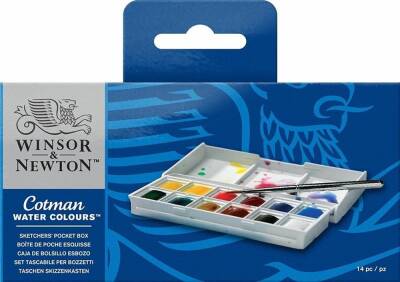Winsor & Newton Cotman Pocket Box Watercolour Set 12 Colours - 1