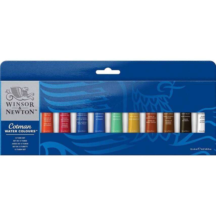 Winsor & Newton Cotman Tüp Suluboya Seti 12 x 8 ml - 1