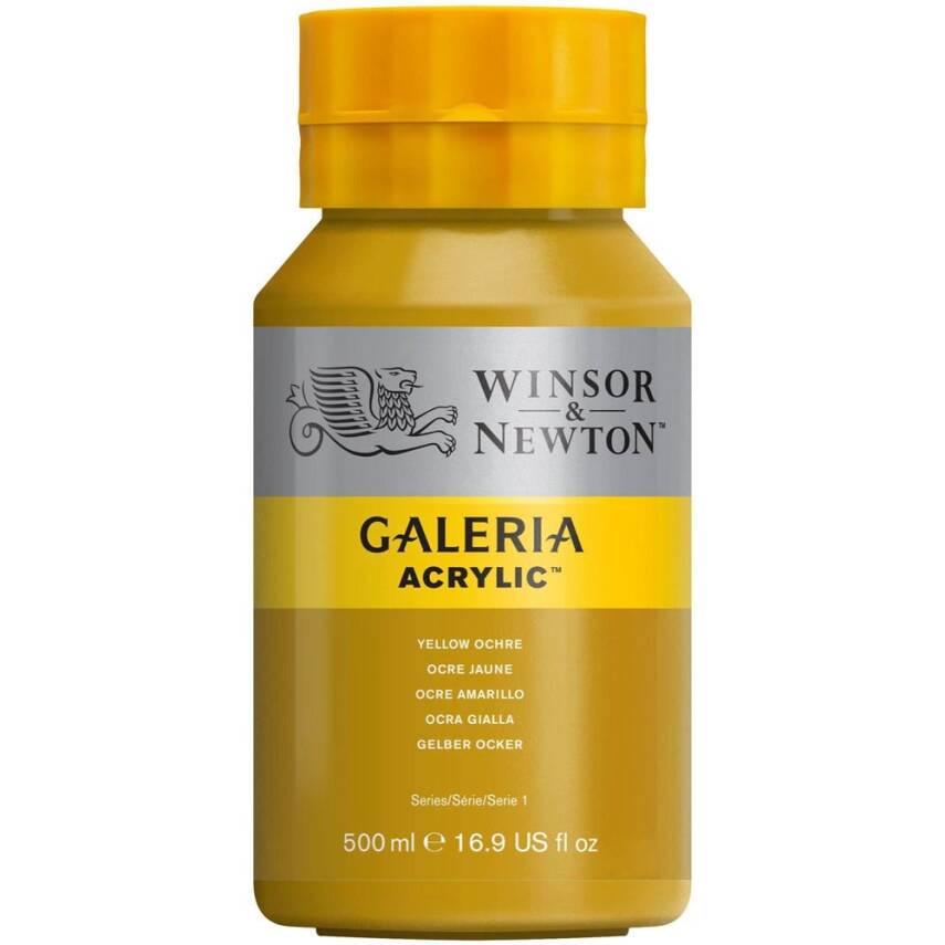 Winsor & Newton Galeria Acrylic 500ml Yellow Ocher 744 - 1