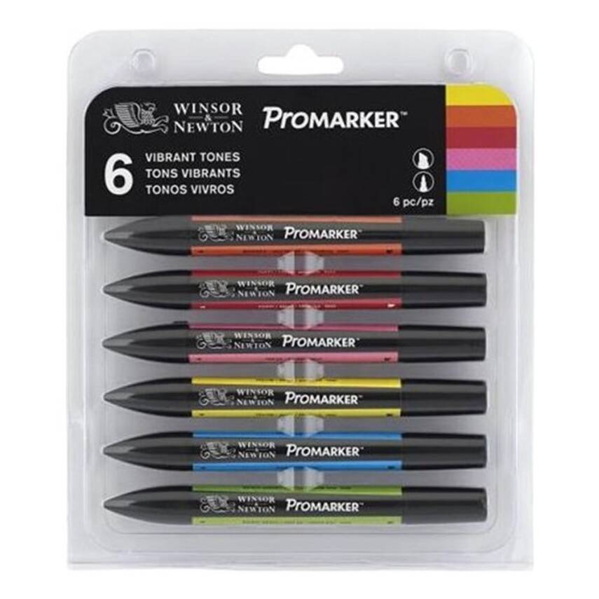 Winsor & Newton Promarker Grafik Kalemi 6'lı Set Vibrant Tones - 1