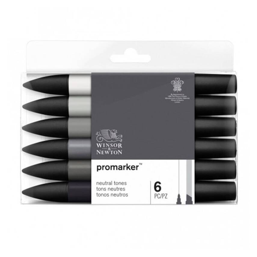 Winsor & Newton Promarker Nötür Tonlar 6 Renk - 1
