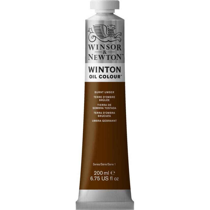 Winsor & Newton Winton Oil Paint 200 ml Burnt Umber 076 - 1